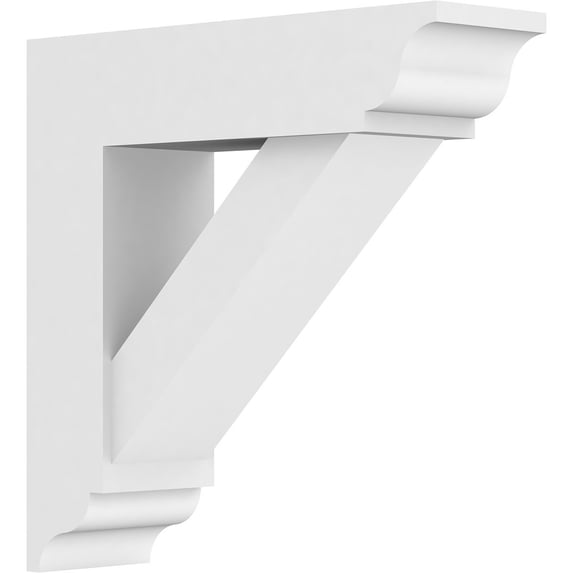 3"W x 12"D x 12"H Standard Traditional Architectural Grade PVC Bracket with Traditional Ends