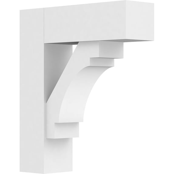 3"W x 12"D x 14"H Standard Merced Architectural Grade PVC Bracket with Block Ends