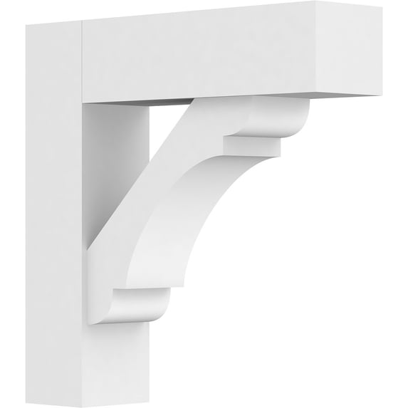 3"W x 14"D x 14"H Standard Olympic Architectural Grade PVC Bracket with Block Ends
