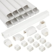 3" W x 16.1Ft L Line Set Cover Kit for Ductless Mini Split Air Conditioners, PVC Decorative Cover for Central AC and Heat Pump Systems Tubing Cover