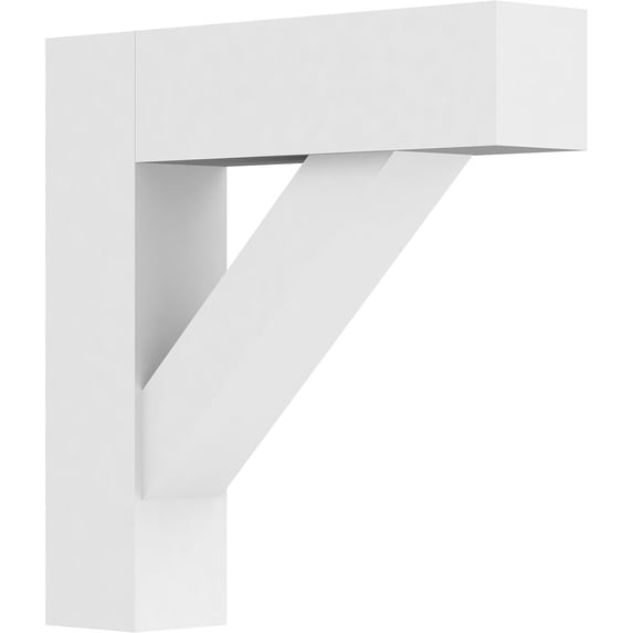 3"W x 16"D x 16"H Standard Traditional Architectural Grade PVC Bracket with Block Ends
