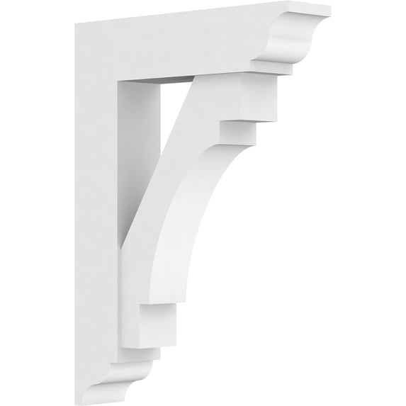 3"W x 16"D x 22"H Standard Merced Architectural Grade PVC Bracket with Traditional Ends