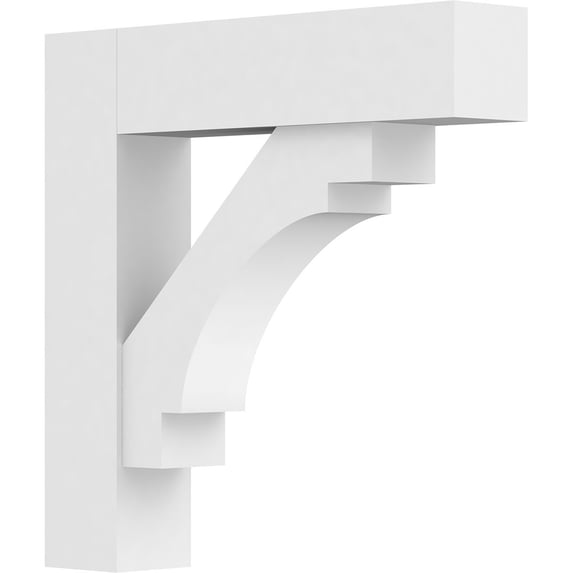 3"W x 18"D x 18"H Standard Merced Architectural Grade PVC Bracket with Block Ends