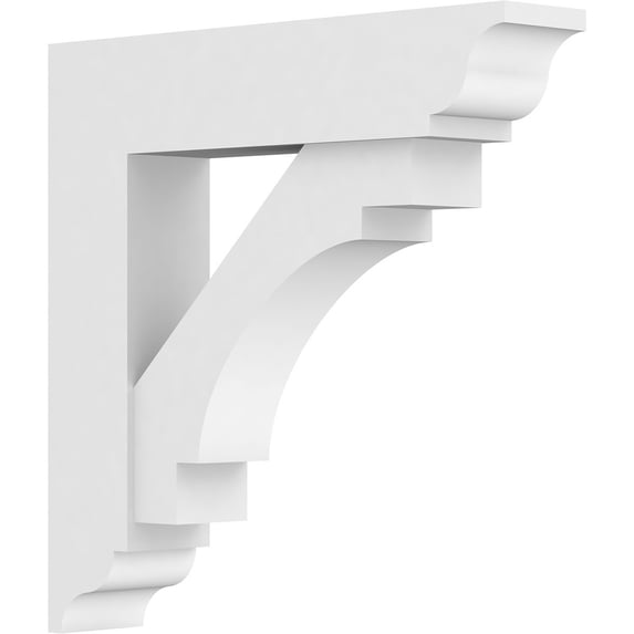 3"W x 18"D x 18"H Standard Merced Architectural Grade PVC Bracket with Traditional Ends