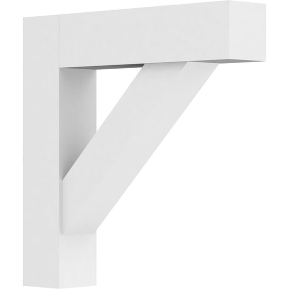 3"W x 18"D x 18"H Standard Traditional Architectural Grade PVC Bracket with Block Ends