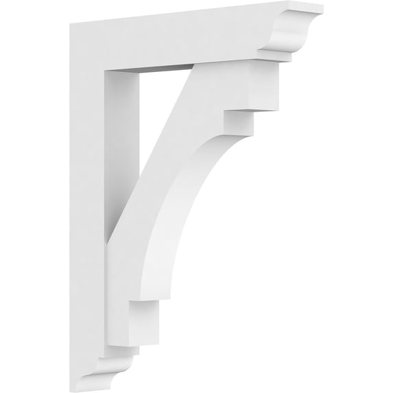 3"W x 20"D x 26"H Standard Merced Architectural Grade PVC Bracket with Traditional Ends
