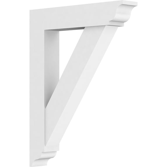 3"W x 20"D x 26"H Standard Traditional Architectural Grade PVC Bracket with Traditional Ends