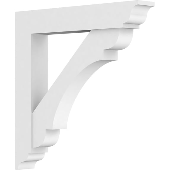 3"W x 24"D x 24"H Standard Olympic Architectural Grade PVC Bracket with Traditional Ends