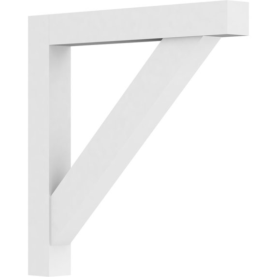 3"W x 30"D x 30"H Standard Traditional Architectural Grade PVC Bracket with Block Ends