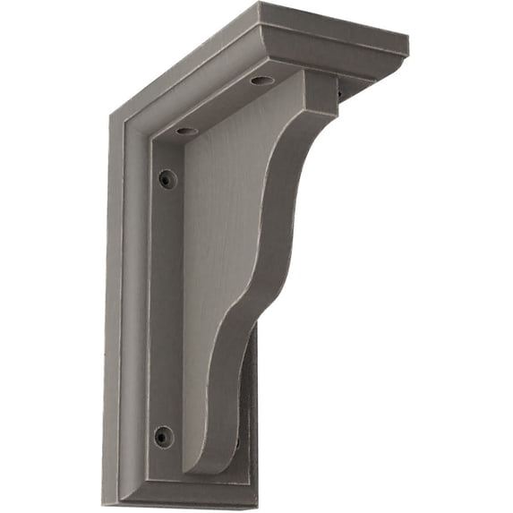 3"W x 5"D x 7"H Hamilton Traditional Wood Vintage Decor Bracket, Reclaimed Grey