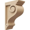 thumbnail image 1 of 3"W x 6"D x 9"H Classic Scroll Rough Cedar Woodgrain TimberThane Corbel, Primed Tan, 1 of 6