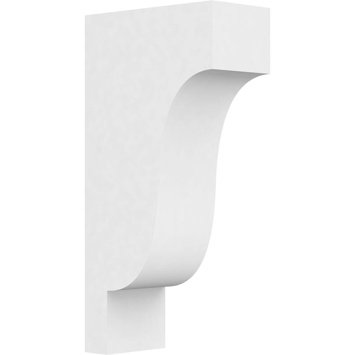 White PVC Architectural Grade Corbel, 3"W x 7"D x 14"H