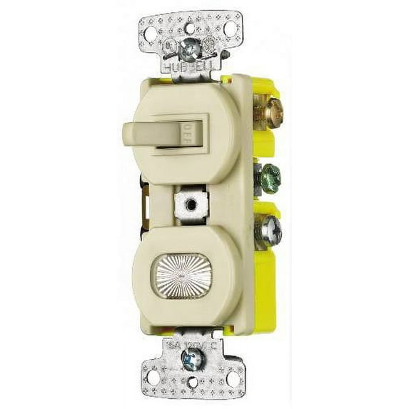 3 WAY AND ILLUMINATED SWITCH 1 POLE COMBO 15 AMPS IVORY per 3 Each