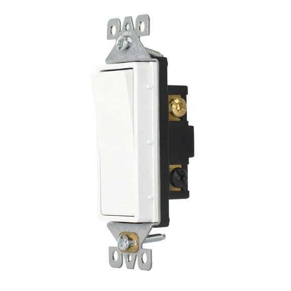Hyper Tough 3-Way Self-Grounding Rocker Switch, 15 Amps, Impact Resistant, Paddle Design, White