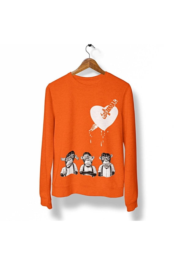 3 WISE MONKEYS Graphic Crewneck Sweatshirt
