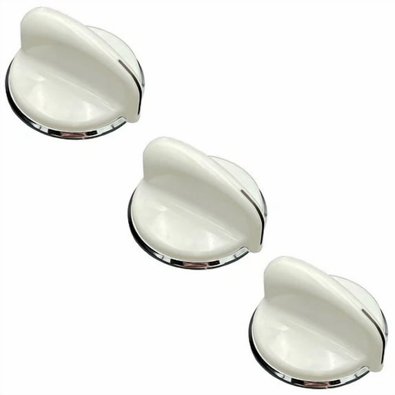(3) Washer Knob For Ge Kenmore White Silver Control