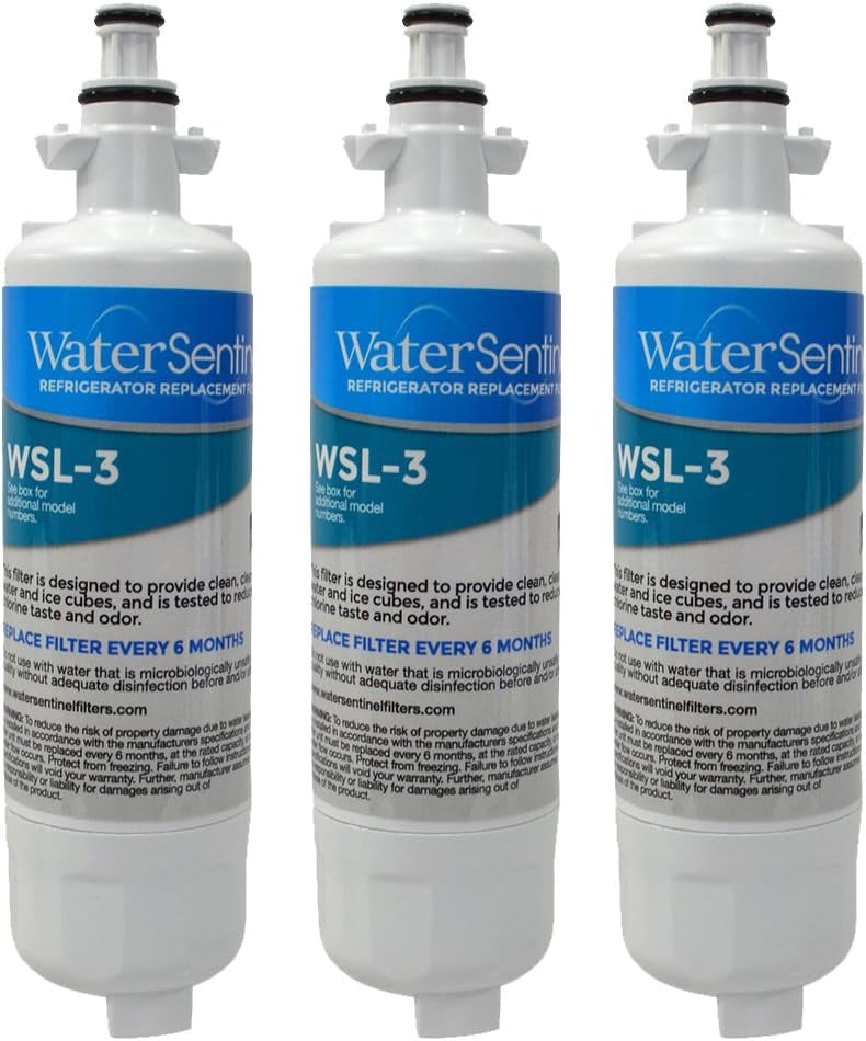 WaterSentinel WSL-3 Refrigerator Replacement Filter: Fits LG LT700P Filters (3-Pack)