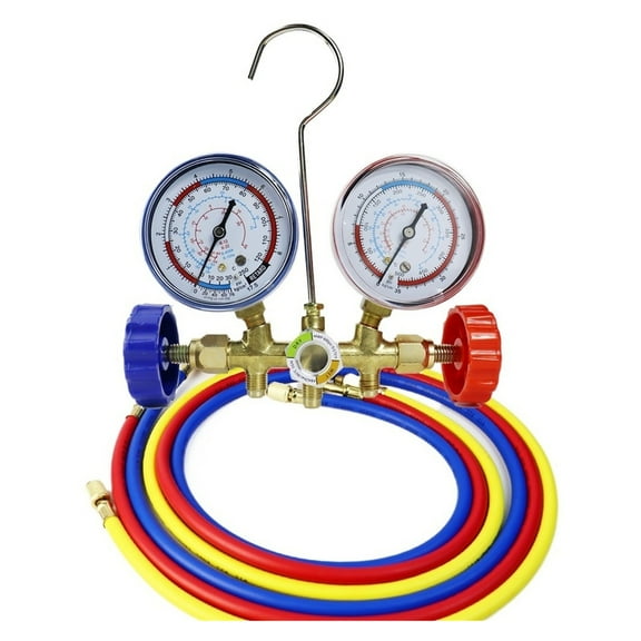 3 Way AC Diagnostic Manifold Gauge Set for Charging, Fits Refrigeration Manifold Gauge Air R12 R22 R-404A R-134a ,Portable