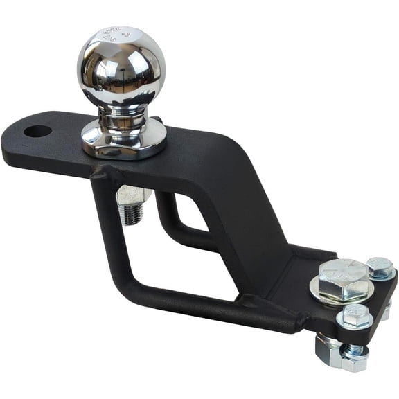 3-Way ATV/UTV Trailer Hitch Adapter with 2-Inch Ball, 3500 lbs., 3-in-1 Mounting Options, Compatible with Golf Carts, Garden , Lawn Mowers, 3 inch Rise, Matt Black