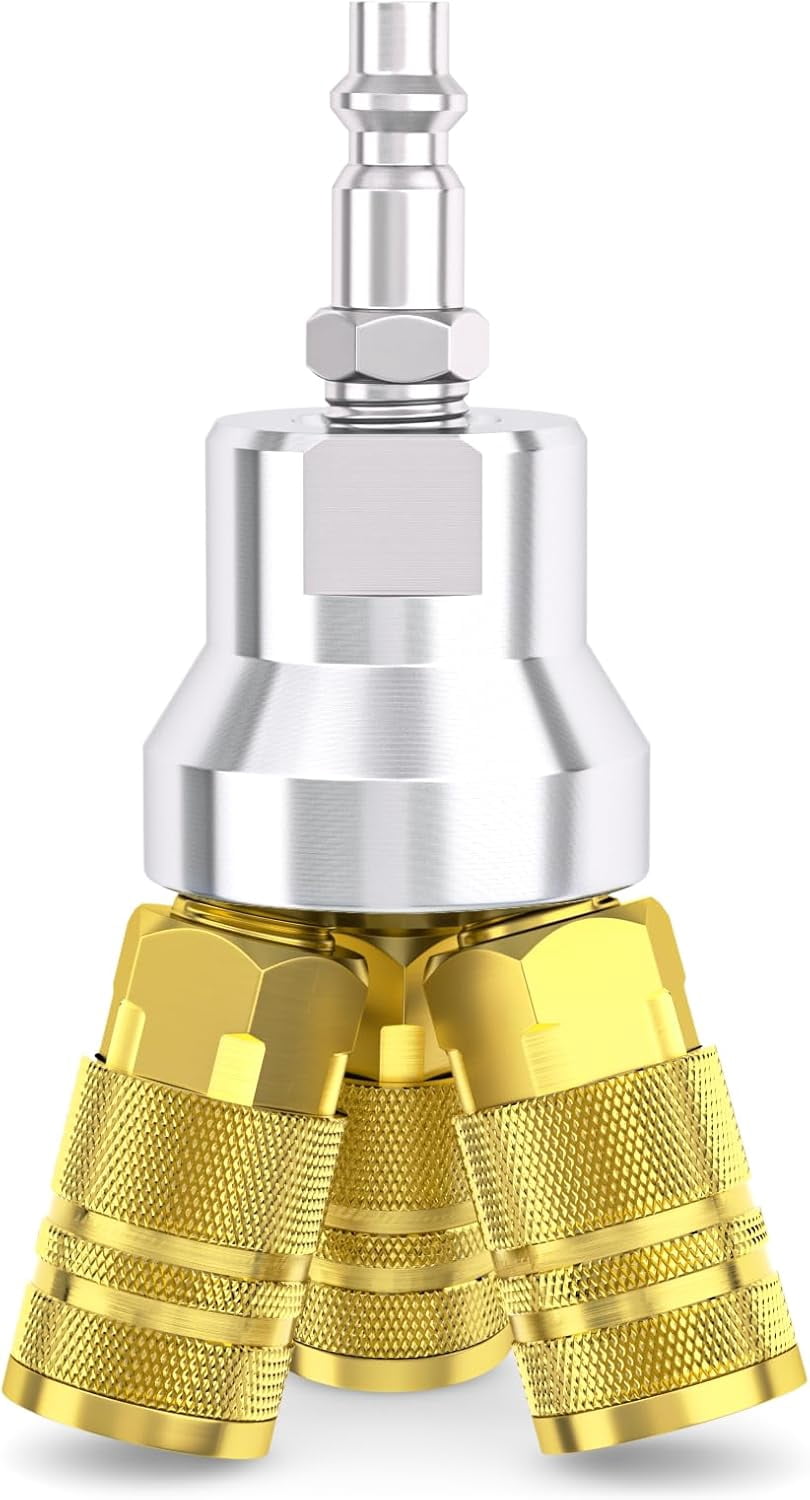 3-Way Air Manifold 4 Ports Aluminum Industrial Pneumatic Air Compressor ...