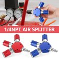 thumbnail image 1 of 3 Way Air Manifold Carbon Steel Air Hose Splitter Durable 1/4inch Quick Connect Air Compressor Hose Fitting Air Hose Connector 300PSI Max, 1 of 9