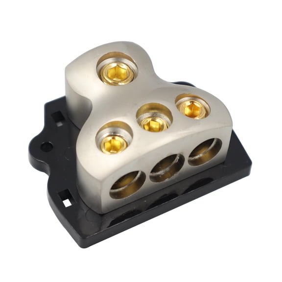3 Way Amp Distributor Block, 1x Gauge in 3x 4 Gauge Out for Car Audio Splitter Replacement