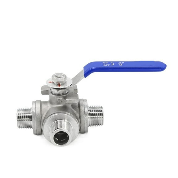 3 Way Ball Valve 1/2" 3/4" BSP Male Thread Stainless Steel 304 Valve Handle Ball Valves L T Port ,Easy to Operate