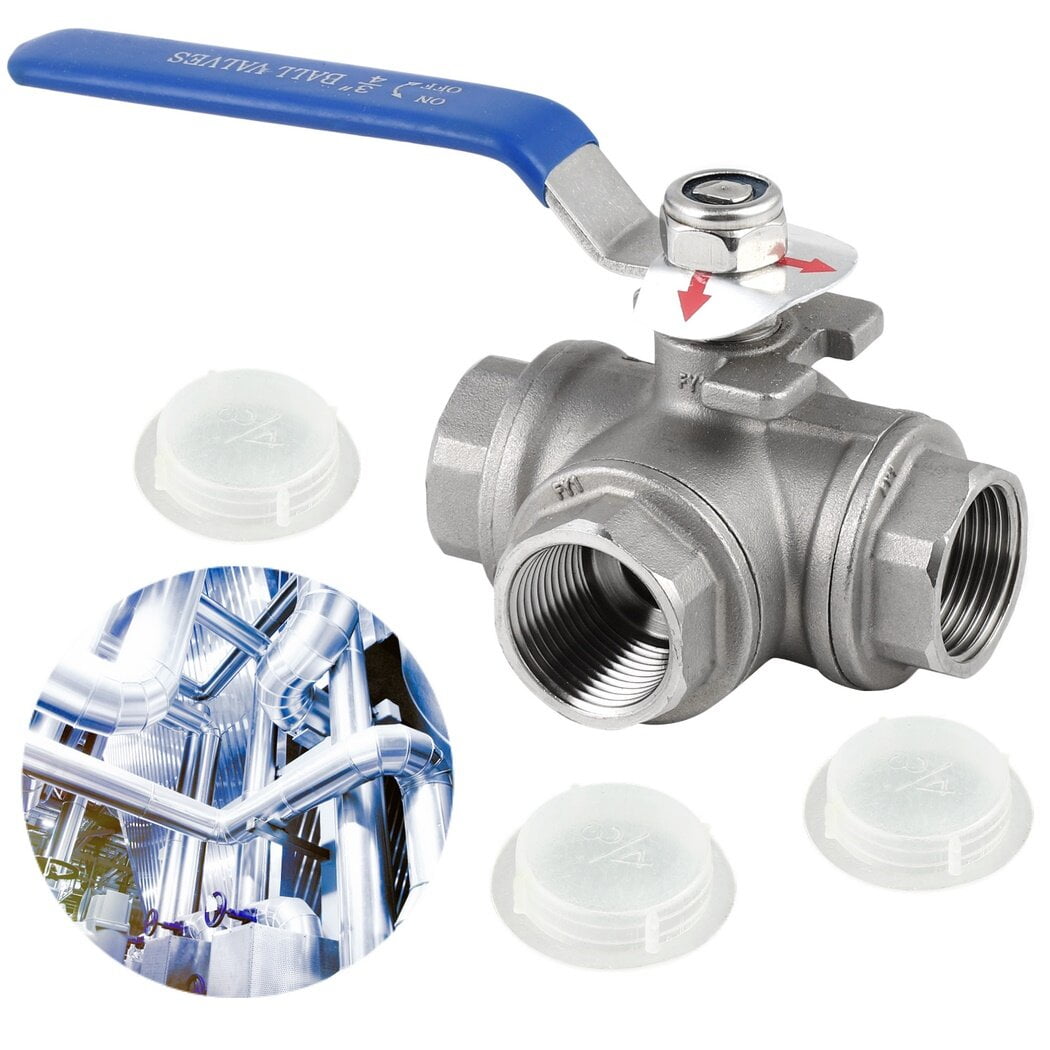 3 Way Ball Valve, High Pressure Ball Valve, 3/4 Inches NPT Hydraulic ...