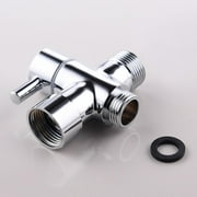 3 Way Bathtub Shower Head Diverter Valve, with Chrome Finish Solid Inlet G1/2 Outlet Brass Dual Shower Head Adapter for Handheld and Fixed Spray Head-Shower Head Replacement Parts