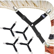 3-Way Bed Sheet Holder Triangle Model Bed Sheet Fastener Bed Sheet Gripper Bed Sheet Clip set of 4 Two Tie Stays for Free !