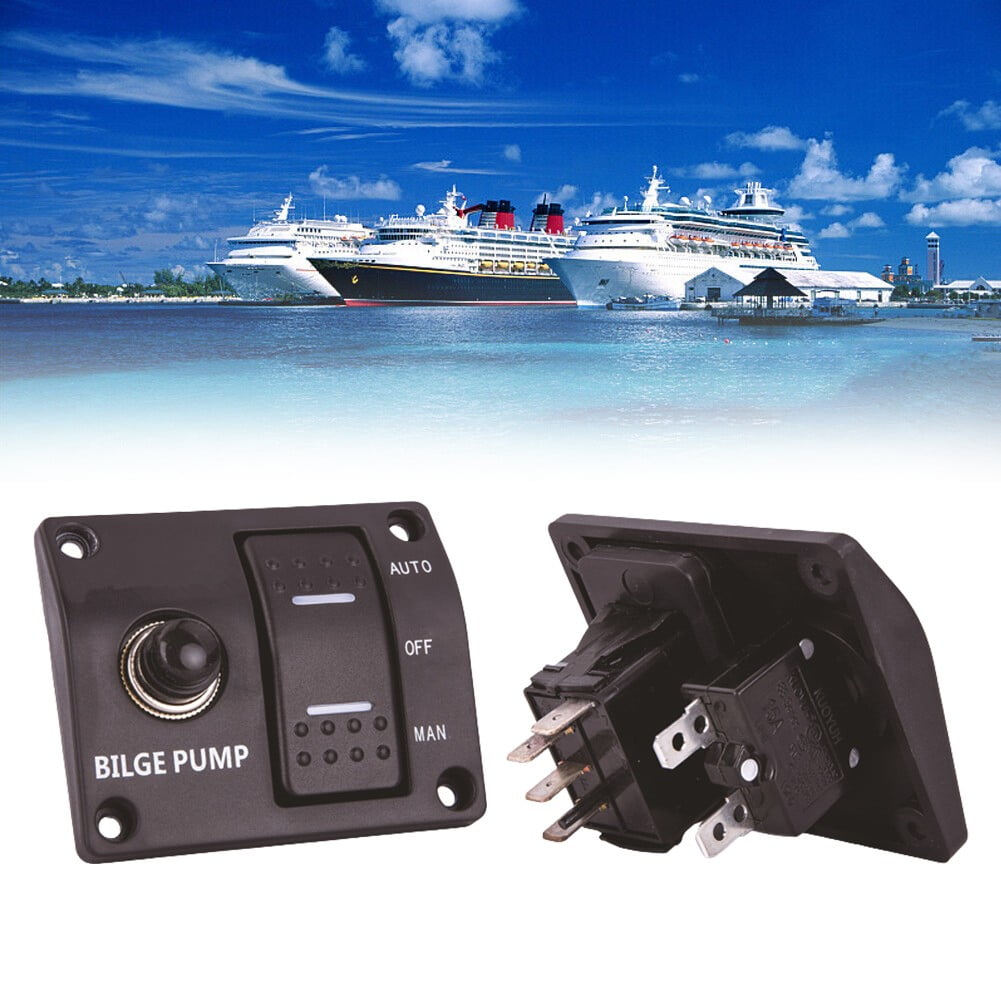 3-Way Bilge Pump Switch Panel Automatic/Off/Manual with built in fuse ...