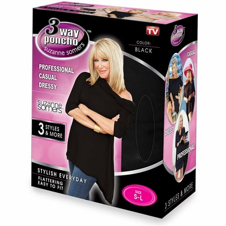 3-Way Black Poncho, Small to Large