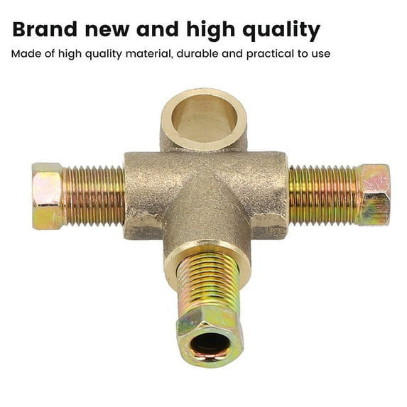 3 Way Brake T Piece Tee With 3 Male Nuts Long Union 3/8 " UNF 24 TPI 3/16 Pipe