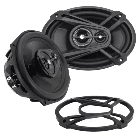3-Way Coaxial Car Speakers, 320W, 4 Ohms, Full Range, Enhanced Bass, Polypropylene Cone & Butyl Rubber Surround, Easy Install, Grills Included