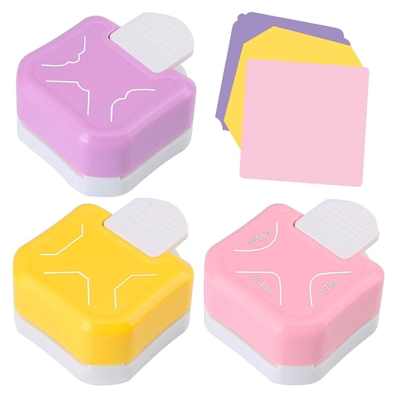 3 Way Corner Punch Set, Features Diagonal, Decorative, Rounder Cutter, Three Cutting Options, Enabling Diverse Angle Effects for Various Paper Craft Projects