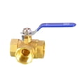 thumbnail image 1 of 3 Way DN15 T Port Brass Ball Valve 12 Inch for BSP Female Thread Plumbing, 1 of 8