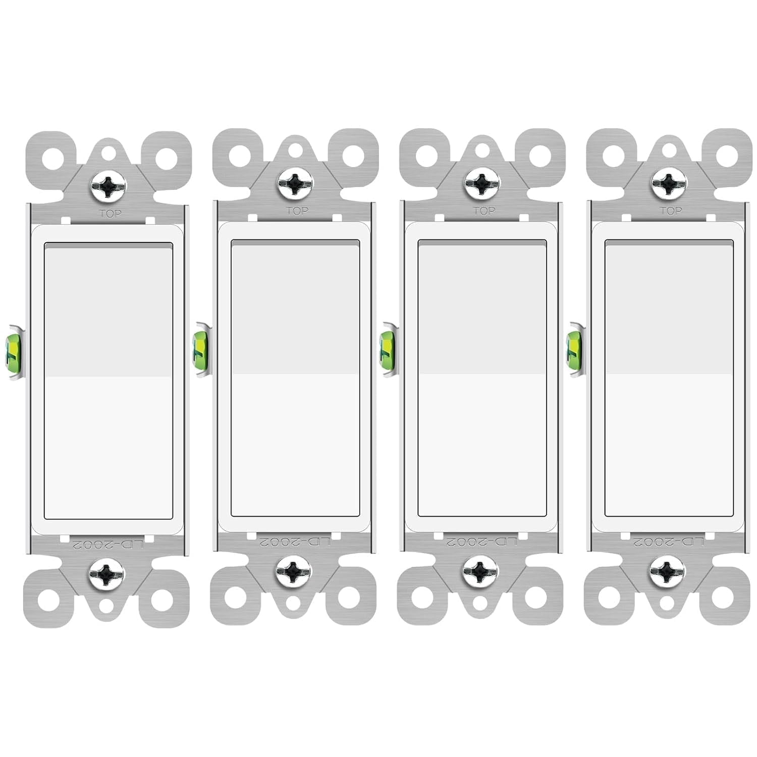 3 Way Switch White, Greencycle 4 PCS Three Way Light Switch Rocker Switch 15A 120/277V, On/Off Rocker Paddle Interrupter, Residential/Commercial Grade,Home & Office,UL/CUL