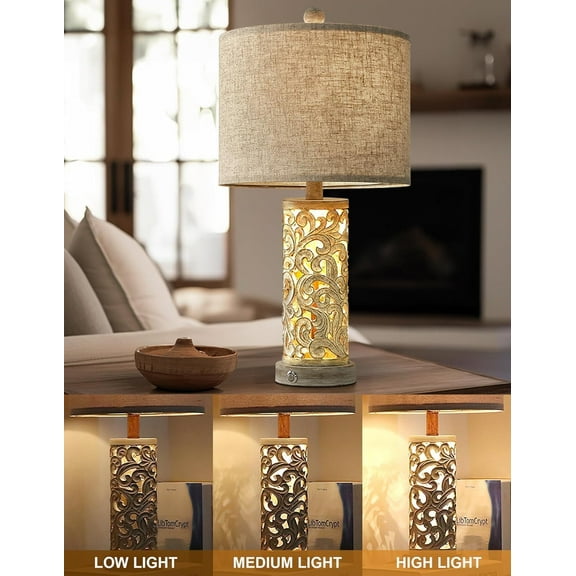 3-Way Dimmable USB +C Touch Control Table  with Nightlight for Living Room Bedroom