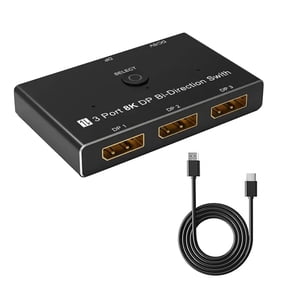 3-Way DisplayPort Splitter 1080P@165Hz, Bi-Directional Switch for Monitor, TV, Projector Connection