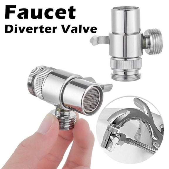3 Way Diverter Valve Water Tap Connector, Kitchen Faucet Adapter Sink Splitter