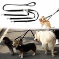 thumbnail image 2 of 3 Way Nylon Dog Leash – Triple Coupler Adjustable Walking Lead For Three Dogs, M/L 2 of 5