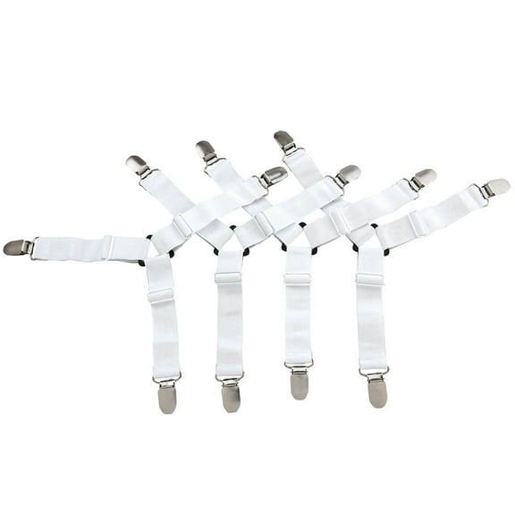 3 Way Elastic Sheet Straps, Secures Sheets for Tight Fit, Set of 4