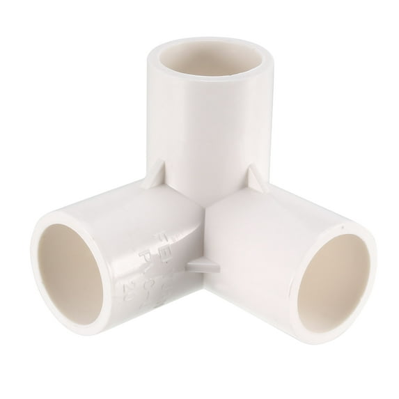 Uxcell 3 Way Elbow Pipe Fitting Furniture Grade 1/2-inch Size Tee Corner Fittings White 5Pcs
