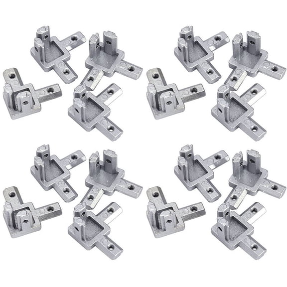 3-Way End Corner Bracket Connector for T Slot Aluminum Extrusion Profile 2020 Series (Pack of 16, with Screws)