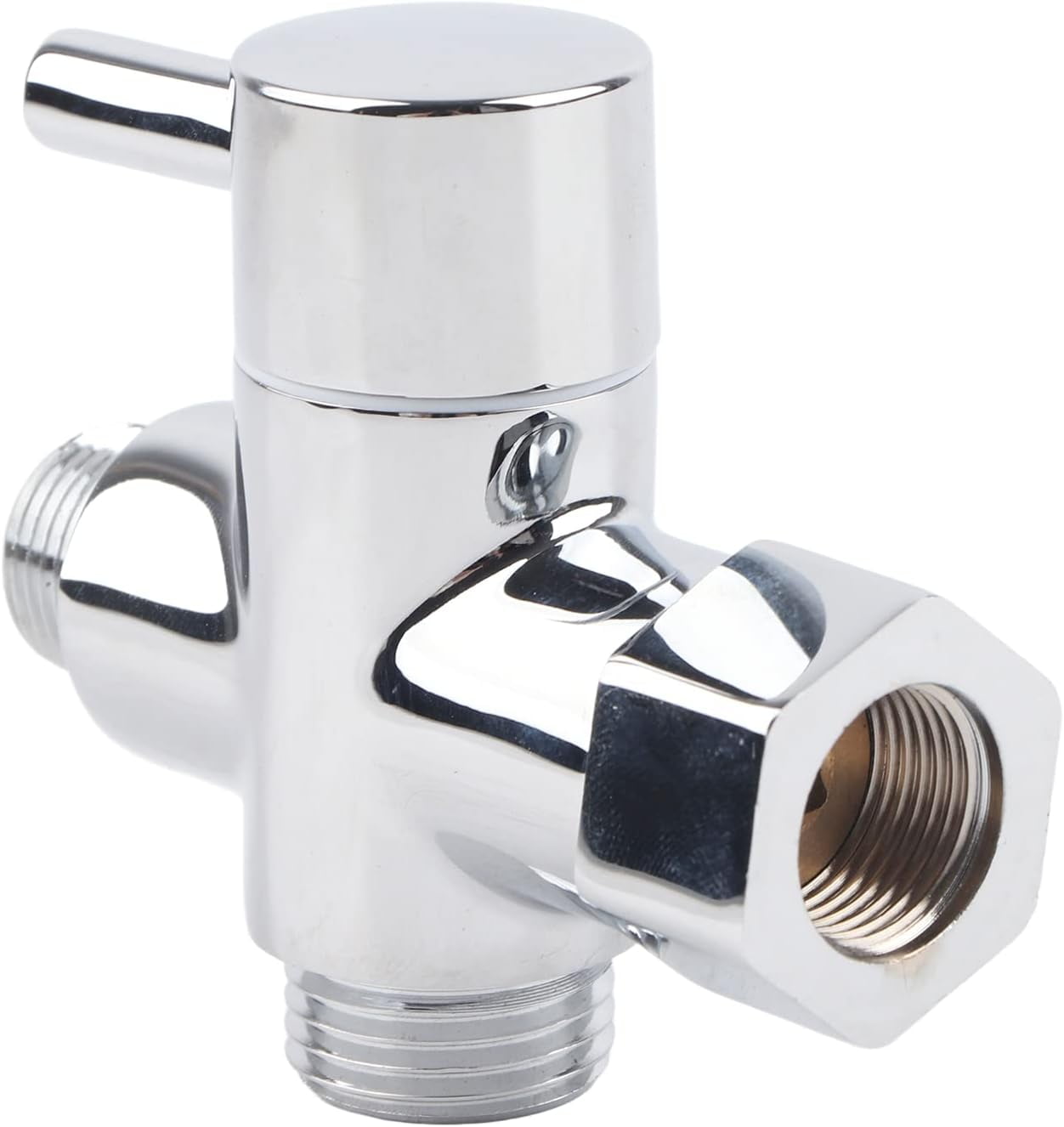 3 Way Faucet Diverter, Copper Zinc Alloy Bathroom Shower Arm Valve for