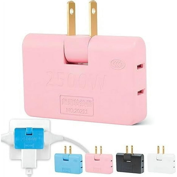 3 Way Flat Wall Outlet Extender, Flat Wall Plug Adapter, Rotatable Flat Outlet Adapter(Easy Install & Safe), Multiple Color