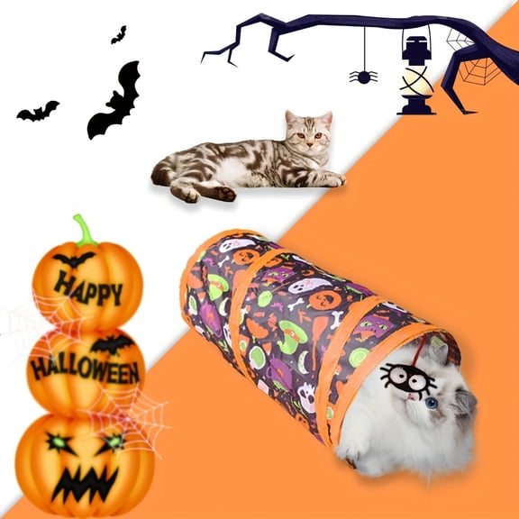 3-Way Foldable Cat Tunnel, S-Shaped Indoor Play Tube for Cats, Kittens & Rabbits, Puppy Training Toy