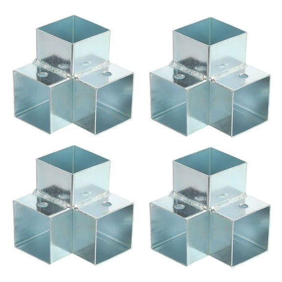 3-Way Gazebo Brackets Kit, Right Angle Corner Bracket Woodworking DIY Post Base Kit for 1.3" x 1.3" Lumber for Outdoor Patio Gazebo Log Cabins (4 Pack)