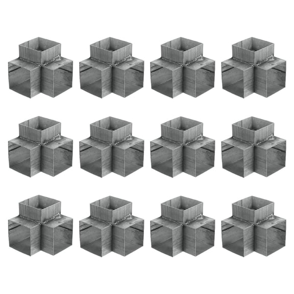 3-Way Gazebo Brackets Kit, Right Angle Corner Bracket Woodworking DIY Post Base Kit for 2.4" x 2.4" Lumber for Outdoor Patio Gazebo Log Cabins (12 Pack)