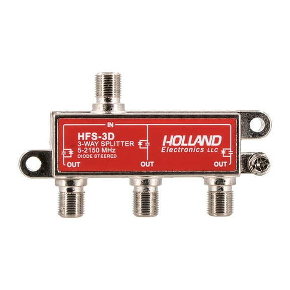 3-Way HD Flat RF Cable TV 2150 Mhz Splitter